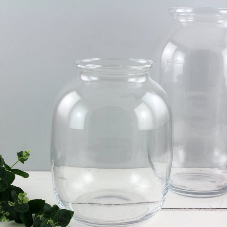 Glass Jar Vase, Short