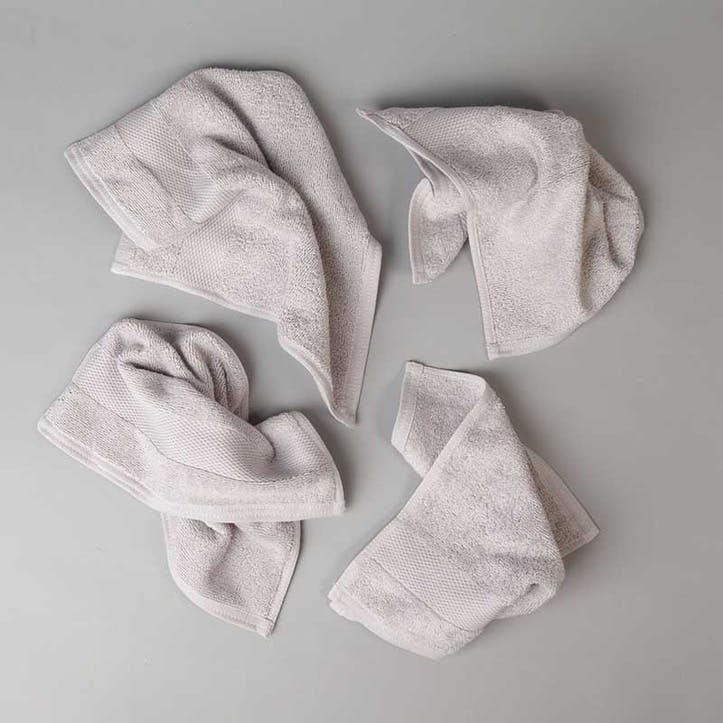 Organic 600gsm Set of 2 Face Towels 30 x 30cm, Grey