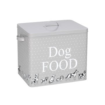 House Of Paws Polka Dogs Treat Tin With Scoop - Large; Grey