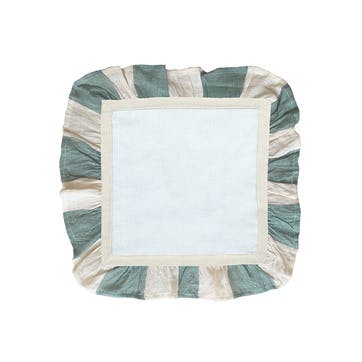 Wide Stripe Set of 2 Napkins 33 x 33cm, Sea Green