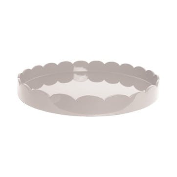 Lacquered Scallop Round Tray D50cm, Cappuccino