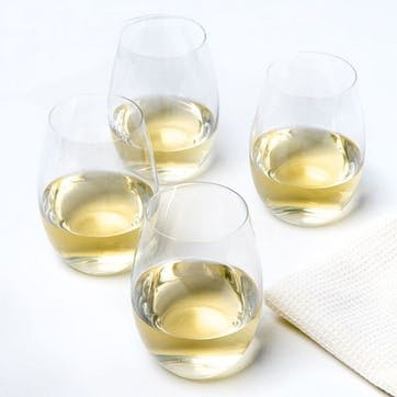 Julie Set of 4 Stemless Wine Glasses 561ml, Clear