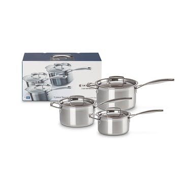 Classic 3-ply  3-Piece Saucepan Set, , Stainless Steel