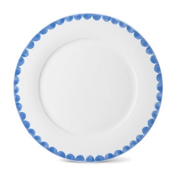 Scallop Dinner Plate D26cm, Blue