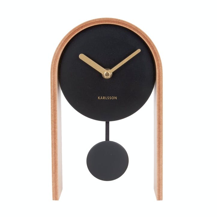 Smart Pendulum Table Clock, Light Wood