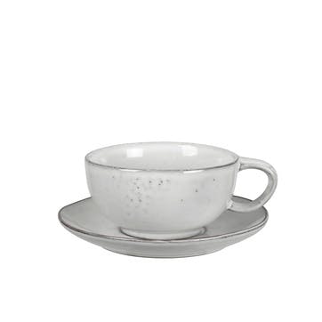 Nordic Sand Tea Cup & Saucer 250ml, Natural