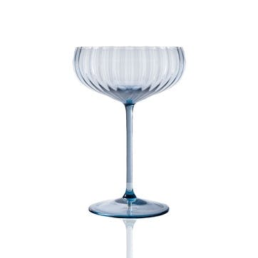 Lyon Set of 2 Champagne Saucers 210ml, Blue Smoke