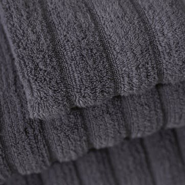 Hydrocotton Ribbed Towel, Super Jumbo, Slate