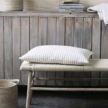 Hikari Striped Cushion 40 x 60cm, Taupe & White