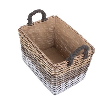 Large Rectangular Triple Tone Chunky Storage Basket