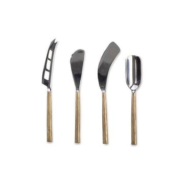 Darsa Cheese Knife Set, Brushed Gold