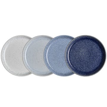 Studio Blue Set of 4 Coupe Plates, D21cm
