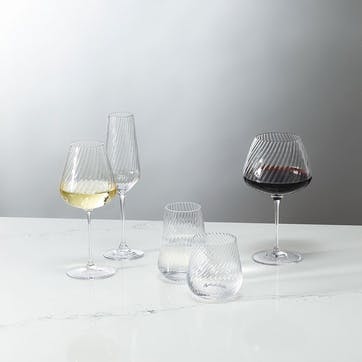 Vera Wang Swirl Set of 2 White Wine Glasses 440ml, Clear