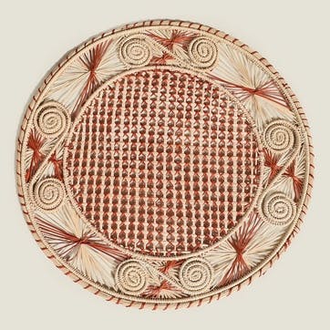 Sandra  Set of 2 Woven Placemats D35cm, Berry Red