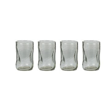 Chandani Set of 4 Tumblers 400ml, Clear