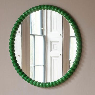 Freya Round Mirror D70cm, Green