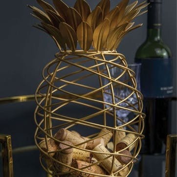 Pineapple Gold Finish Pineapple Cork Holder , Gold