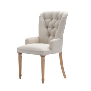 Sinclair, Dining Chair, Taupe Brushed Linen Cotton