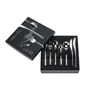 Signature Echo 42 piece 6 Person Boxed Cutlery Set  , Stainless Steel