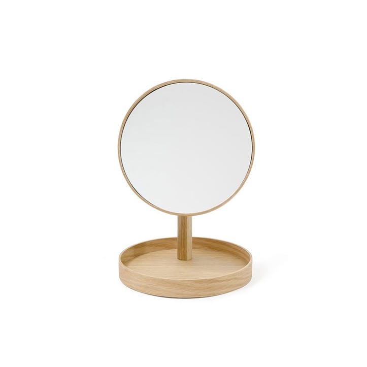 Look Magnify Mirror H37 x D25cm, Natural Oak