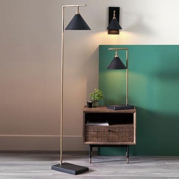 Zeta Floor Lamp H161cm, Matt Black