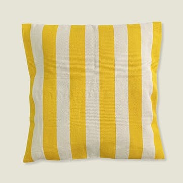 Olivia Striped Woven Cushion Cover 50cm, Yellow