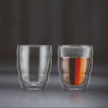 Pilatus Double Walled Set of 2 Tumblers 250ml, Clear