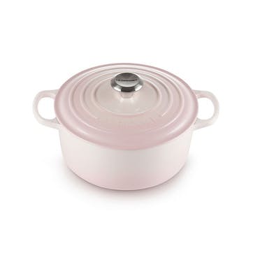 Cast Iron Round Casserole Dish 28cm, Shell Pink