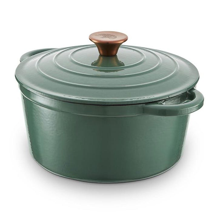 Round Casserole Cast Iron 24cm , Green