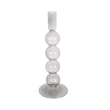 Swirl Bubbles Candle Holder H25cm, Clear