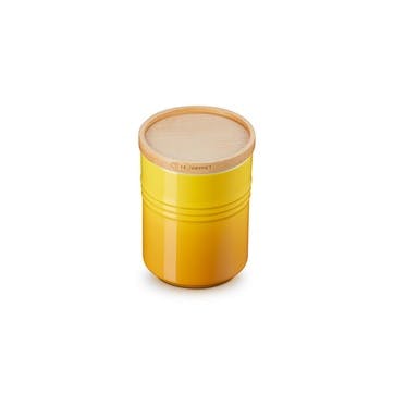 Stoneware  Medium Storage Jar with Wooden Lid, Nectar