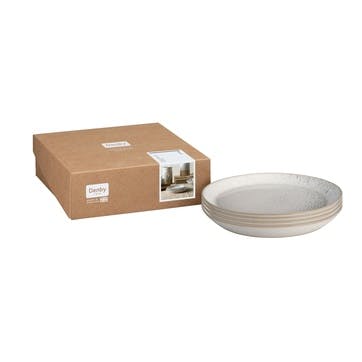 Kiln Set of 4 Medium Plates D21.5cm, Natural