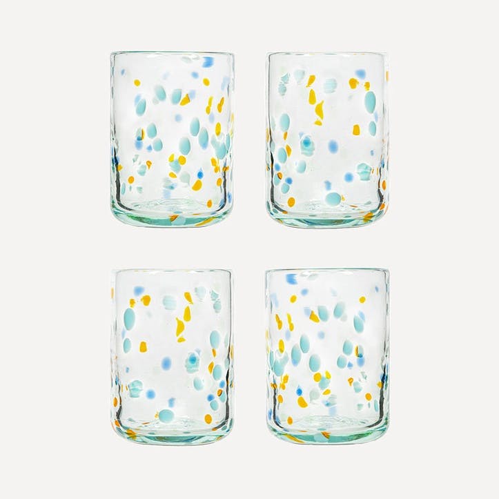 Alegria Set of 4 Tumblers 350ml, Blue and Yellow