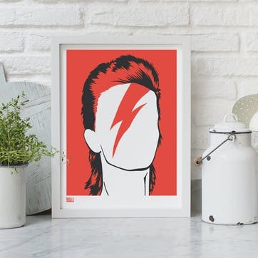 Bowie Screen Print, 30cm x 40cm, Red