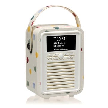Emma Bridgewater Retro Mini DAB Radio, Polka Dot