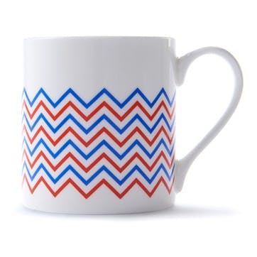 Mug, H9 x D8.5cm, Jo Deakin LTD, Wave, red/blue