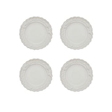 Tutti Frutti Set of 4 Dinner Plates D26cm, White