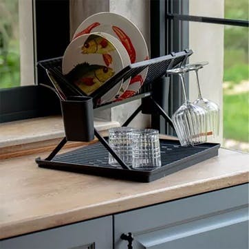 Foldable Dish Drying Rack SinkSide, Small - Dark Grey