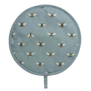 Bees, Circular Hob Cover, Teal