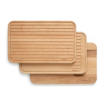 Set of 3 chopping boards, H6 x W40 x D25cm, Brabantia, brown