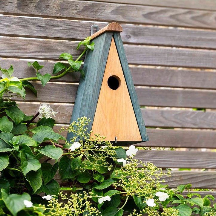 Littleworth Pitched Roof Bird House, Olive Green