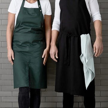 Twill Apron With Pocket, H95 x W80cm, Black