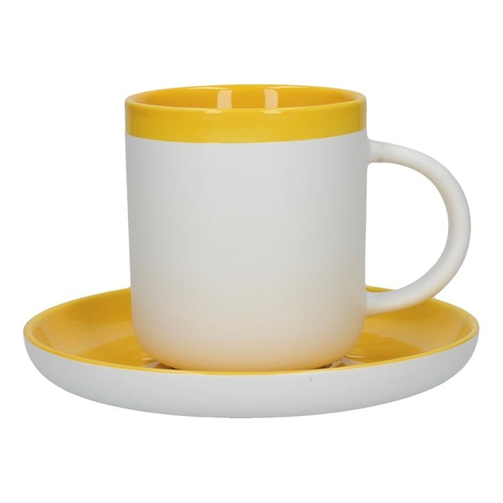 Barcelona Espresso Cup and Saucer, Mustard