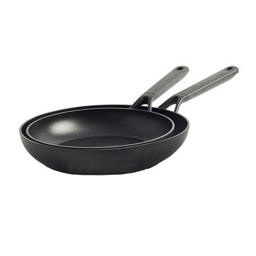 Classic Forged Non-Stick Frying Pan Set, 20cm & 28cm, Black