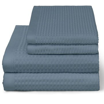 Waffle Bath Towel, H70 x W140cm, Marine