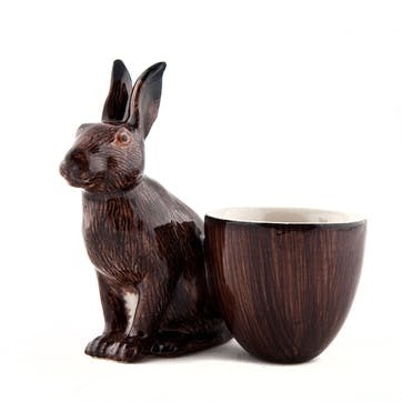 Hare Egg Cup, H9cm, Brown