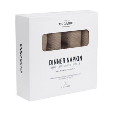 Herringbone Set of 4 Napkins 30 x 40cm, Clay