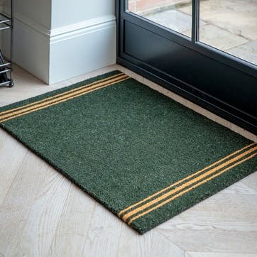 Doormat, Triple Stripe, Forest Green, Large