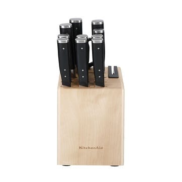 Gourmet 11 Piece Forged Knife Block Set, Silver/Black