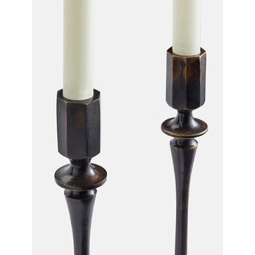 Hansen, Set of Two Small Candleholders, Black